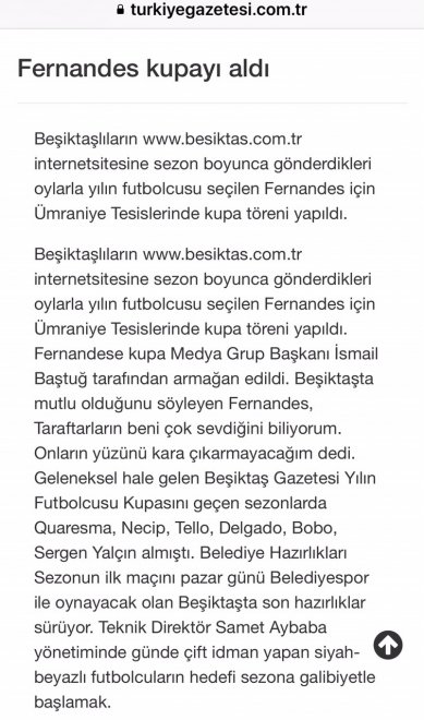 Yılın futbolcusu ve ulusal basın haberleri