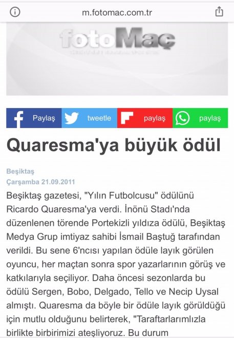 Yılın futbolcusu ve ulusal basın haberleri