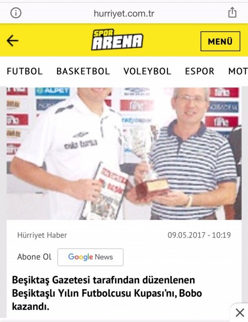 Yılın futbolcusu ve ulusal basın haberleri