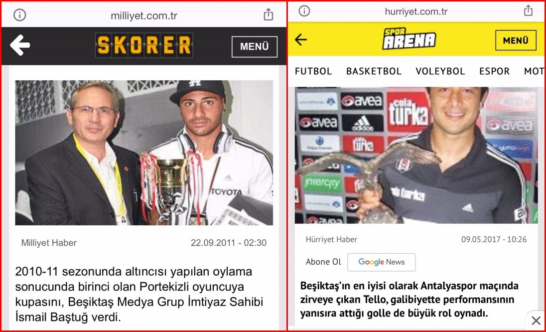 Yılın futbolcusu ve ulusal basın haberleri