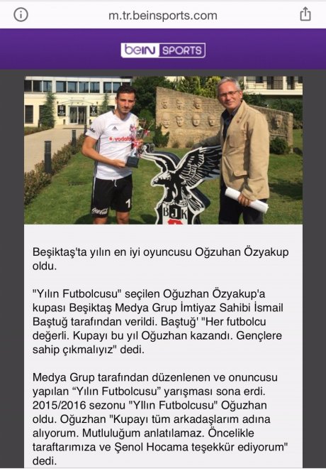 Yılın futbolcusu ve ulusal basın haberleri